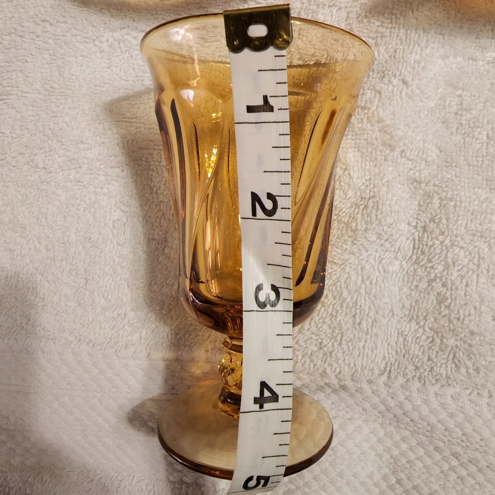 Elegant Vintage Amber Jamestown Fostoria Water Goblet  | Set of 3 - Picture 10 of 11
